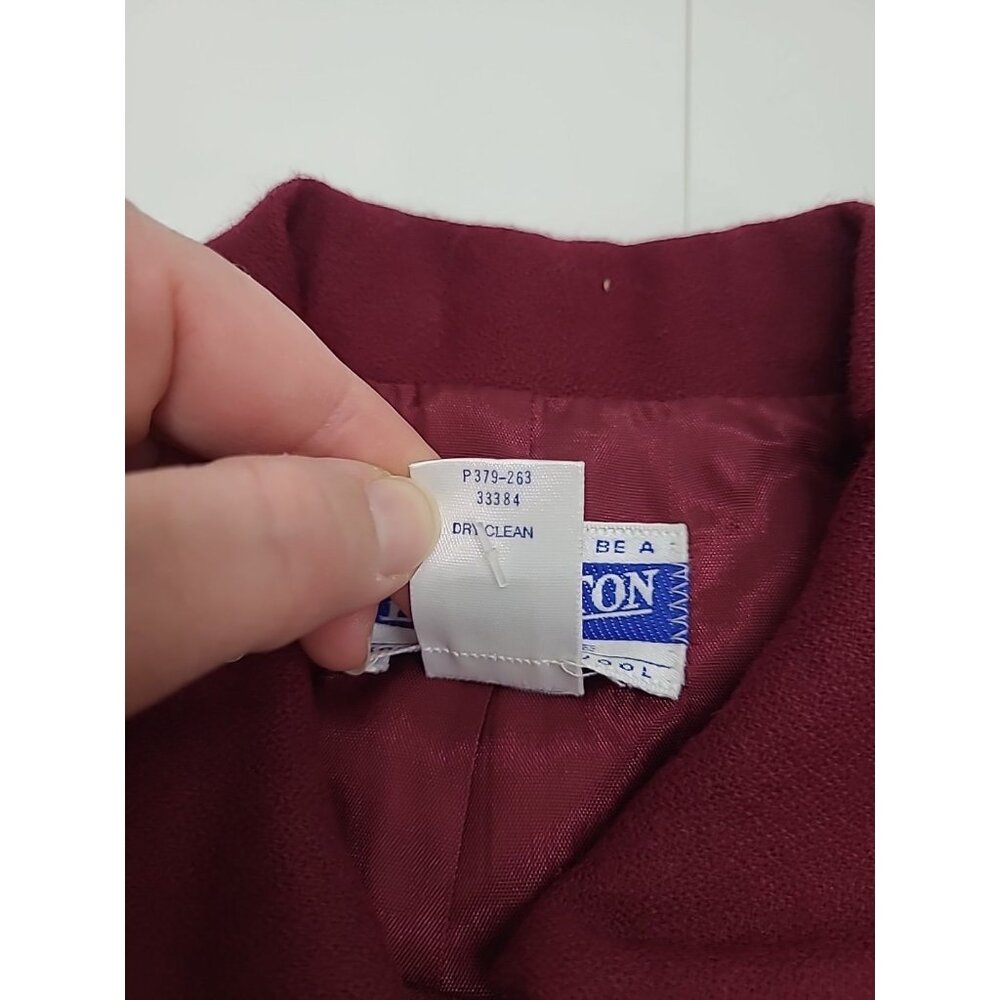 Vintage Pendleton Suit Set Women's 100% Virgin Wool Maroon Red - Picture 10 of 13